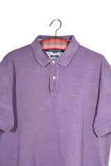 Tricou - Tommy Hilfiger mov din bumbac cu croiala casual – XL – Bărbați - detaliu