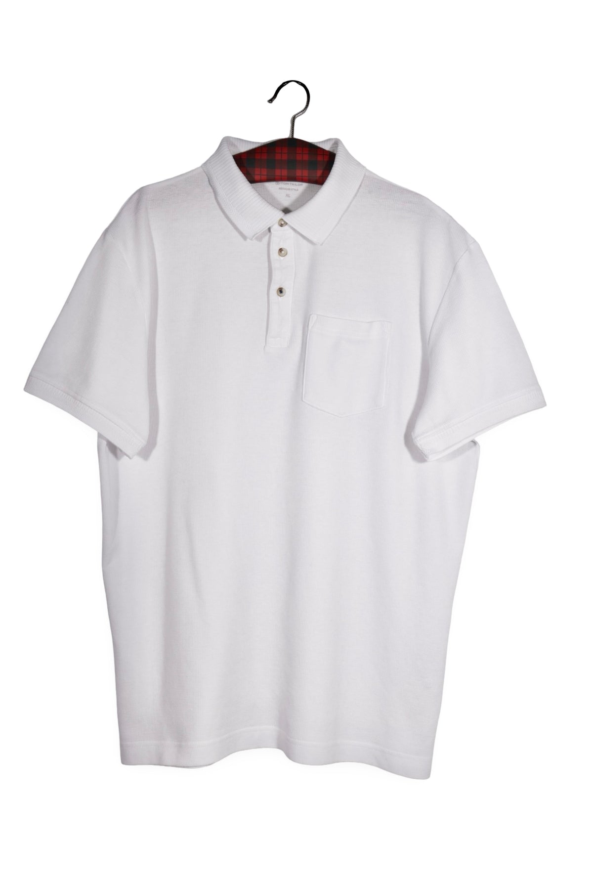 Tricou - Tom Tailor alb din bumbac cu guler polo – XL – Bărbați - fata