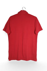 Tricou - Burberry roșu din bumbac cu guler contrastant – M – Bărbați - spate