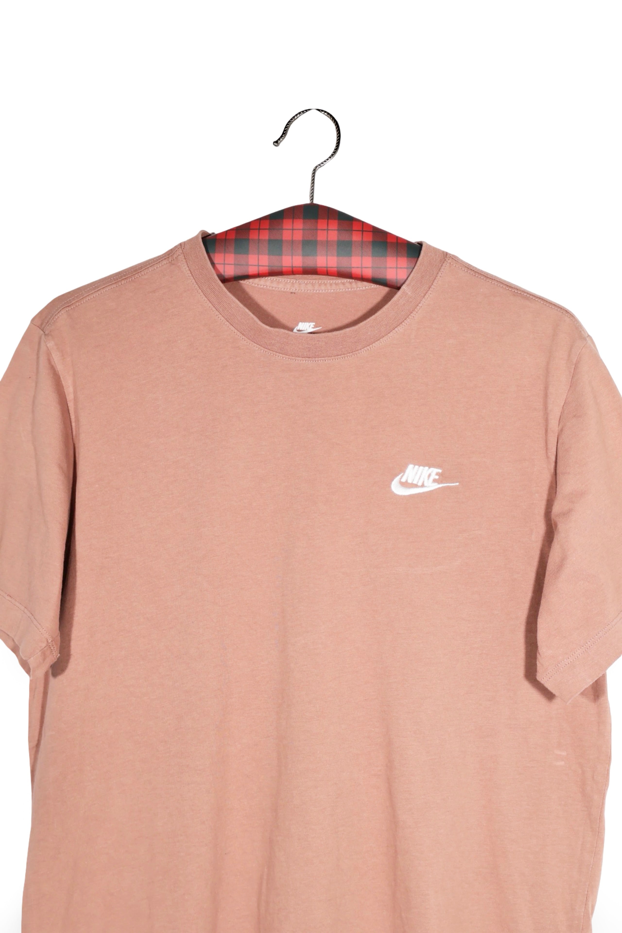 Tricou - NIKE roz prafuit din bumbac cu logo discret – M – Bărbați - detaliu