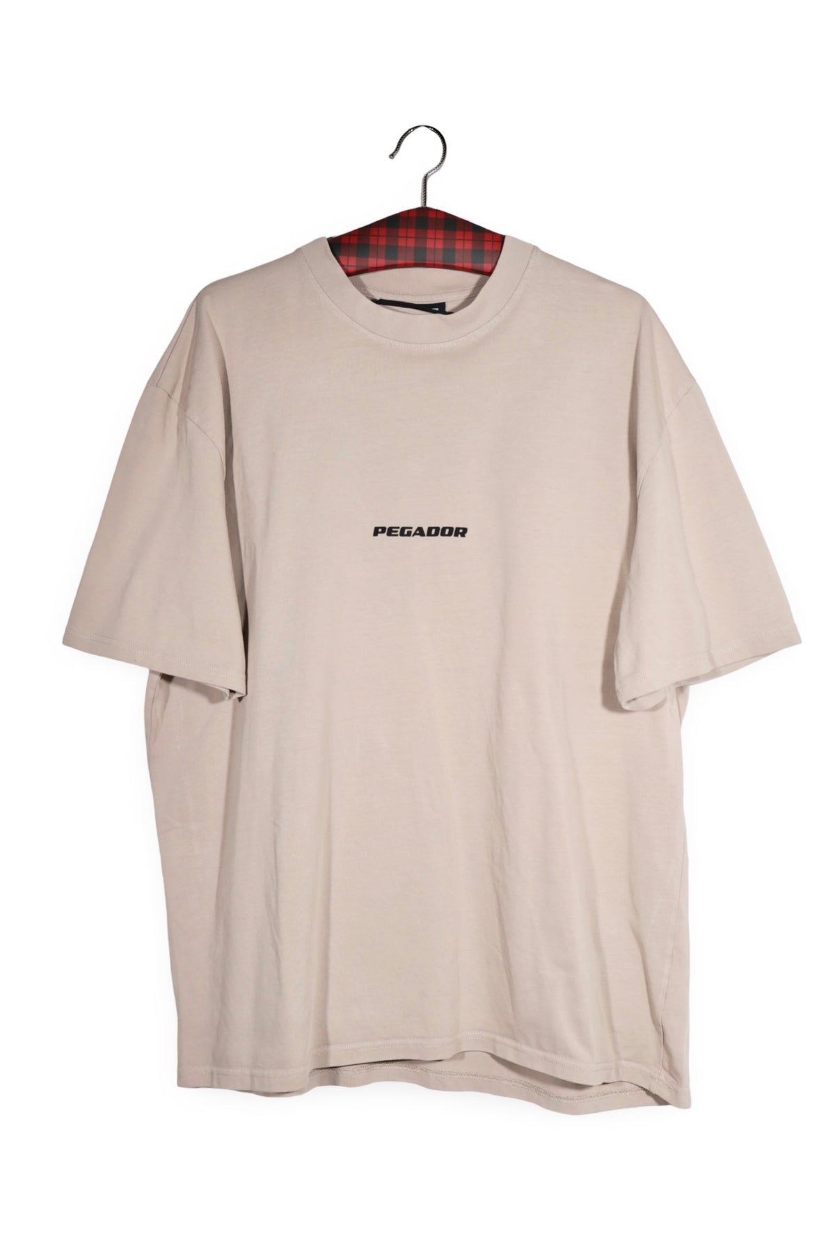 Tricou - Premium bej din bumbac cu print minimalist – M – Bărbați - fata
