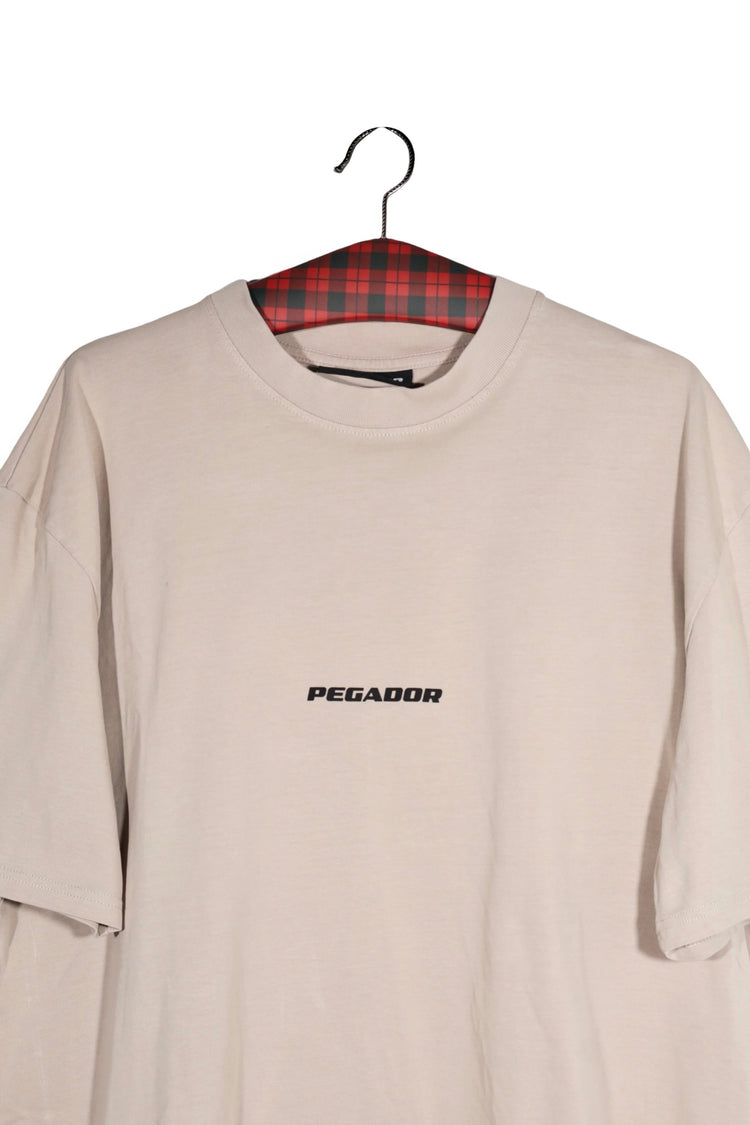 Tricou - Premium bej din bumbac cu print minimalist – M – Bărbați - detaliu