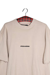 Tricou - Premium bej din bumbac cu print minimalist – M – Bărbați - detaliu
