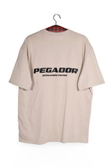 Tricou - Premium bej din bumbac cu print minimalist – M – Bărbați - spate