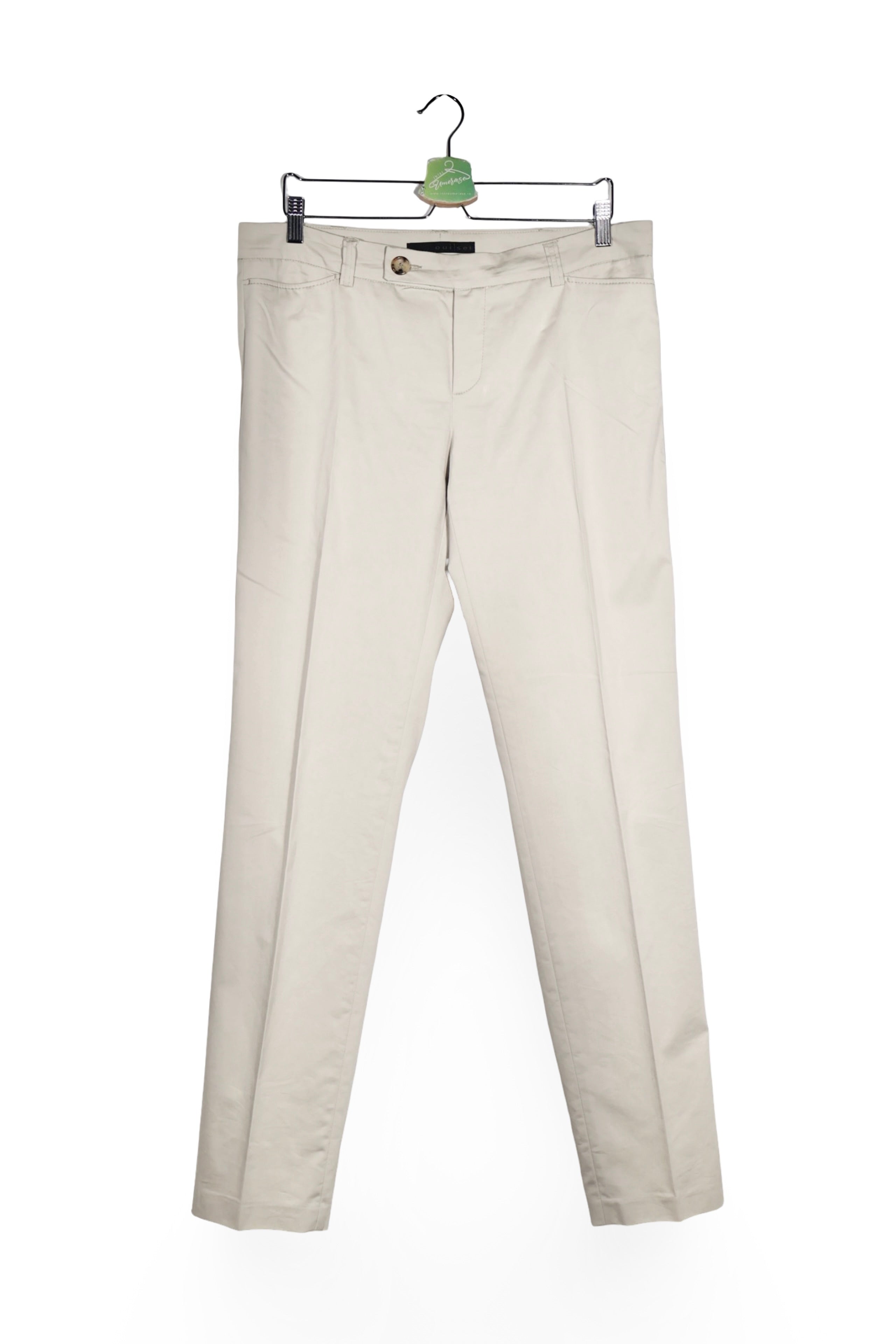 Pantaloni - Oui bej deschis cu croiala dreapta si elasticitate – XL – Femei - fata