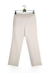Pantaloni - MARC CAIN alb fildes din material fluid cu croială dreaptă – S – Femei - fata