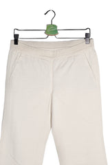 Pantaloni - MARC CAIN alb fildes din material fluid cu croială dreaptă – S – Femei - detaliu