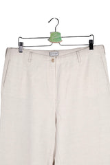 Pantaloni - Alte Branduri bej deschis din amestec de tencel si in – XS – Femei - detaliu