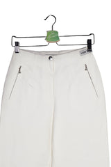 Pantaloni - Premium alb-crem din bumbac cu croială dreaptă – M – Femei - detaliu