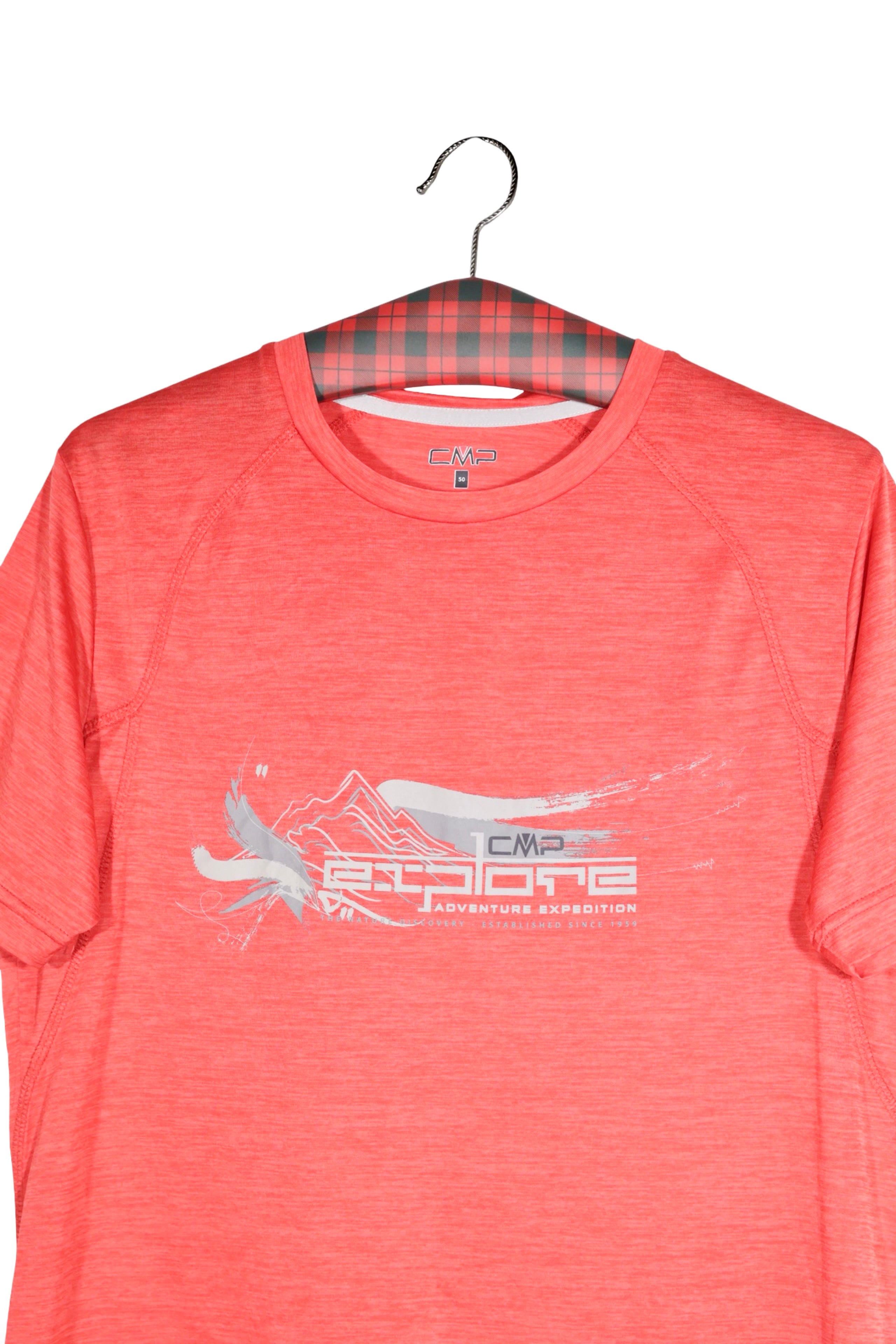 Tricou - CMP corai din material tehnic cu imprimeu sport – L – Bărbați - detaliu