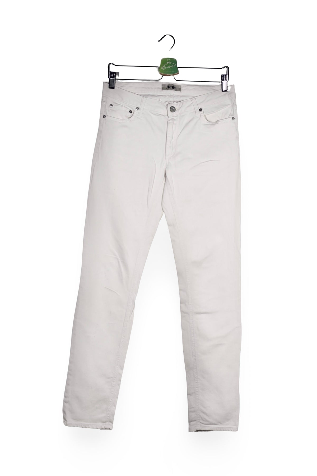 Blugi - Acne bej deschis din bumbac cu croiala dreapta – M/L – Femei