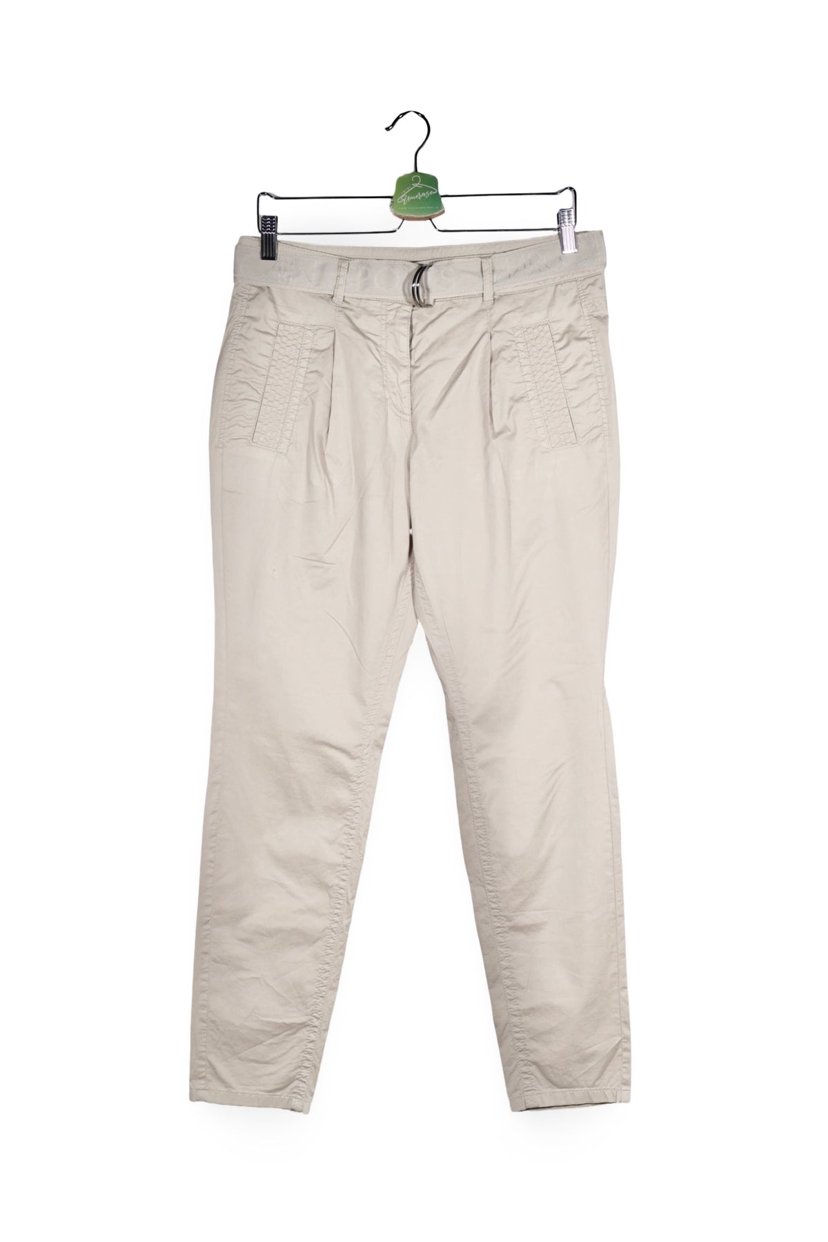 Pantaloni - MARC CAIN bej deschis din bumbac cu croială dreaptă – M – Femei - fata