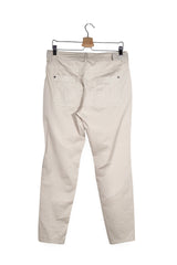 Pantaloni - MARC CAIN bej deschis din bumbac cu croială dreaptă – M – Femei - spate