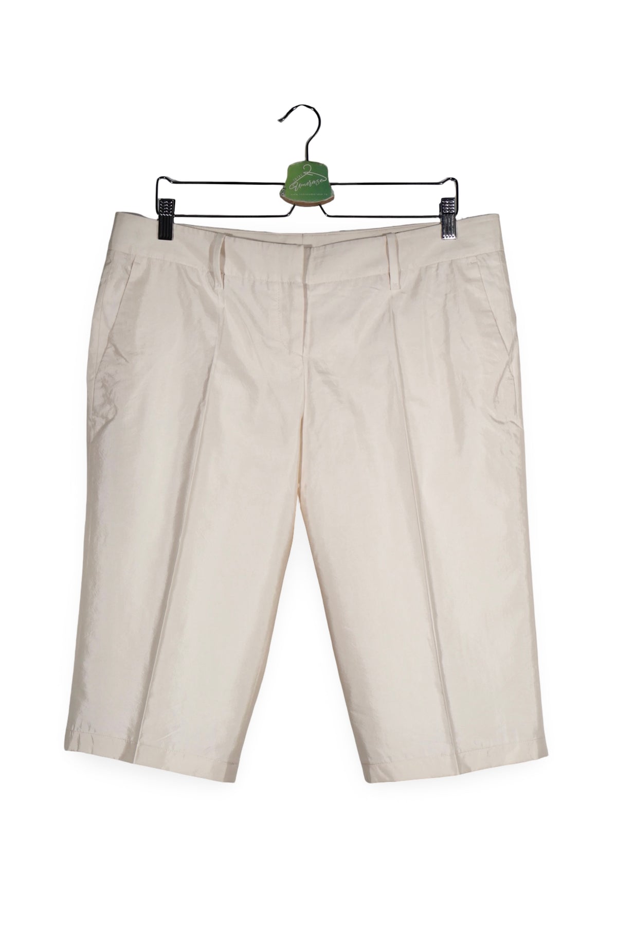 Pantaloni - BOSS Hugo Boss crem din bumbac / matase cu croială amplă – XL – Femei - fata