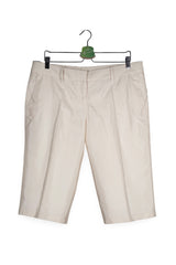 Pantaloni - BOSS Hugo Boss crem din bumbac / matase cu croială amplă – XL – Femei - fata