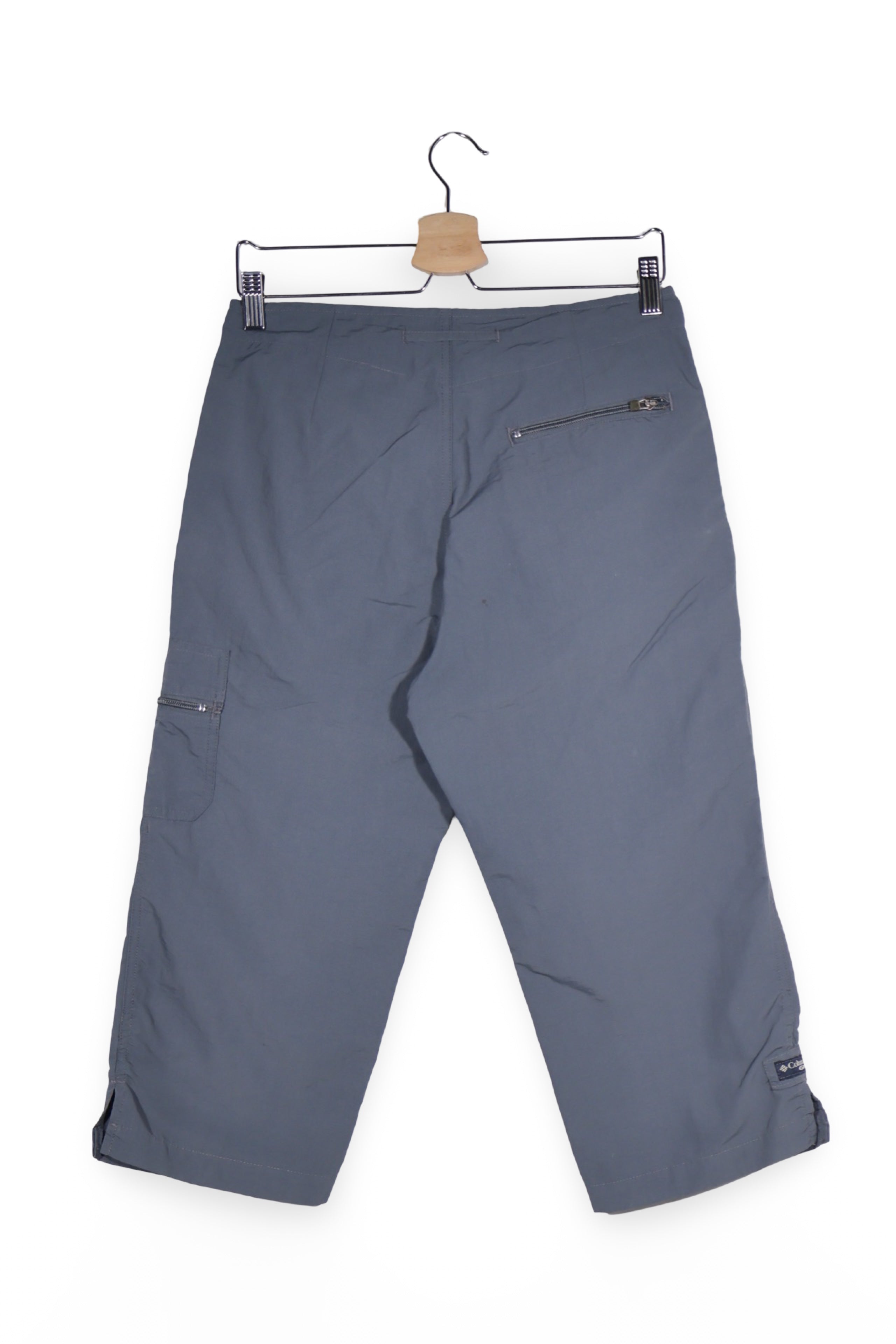 Pantaloni 2/3 - Columbia gri inchis din nylon cu croiala relaxata – S – Femei - spate