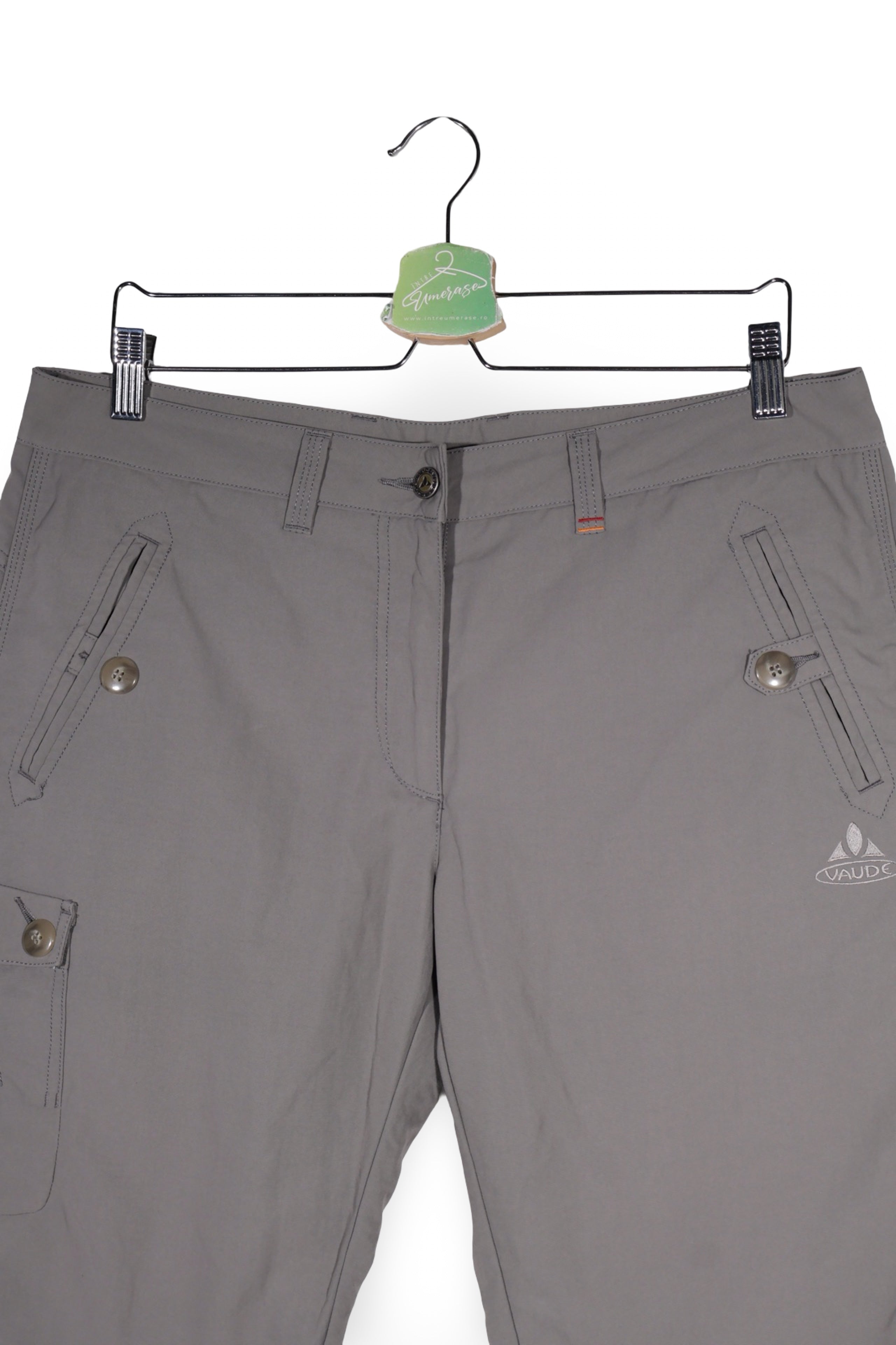 Pantaloni scurți - Vaude gri din poliamida cu buzunare cargo – XL – Femei - detaliu