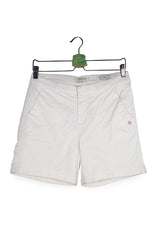 Pantaloni scurți - Scotch&Soda alb crem din bumbac cu croiala dreapta – S – Femei