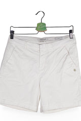Pantaloni scurți - Scotch&Soda alb crem din bumbac cu croiala dreapta – S – Femei