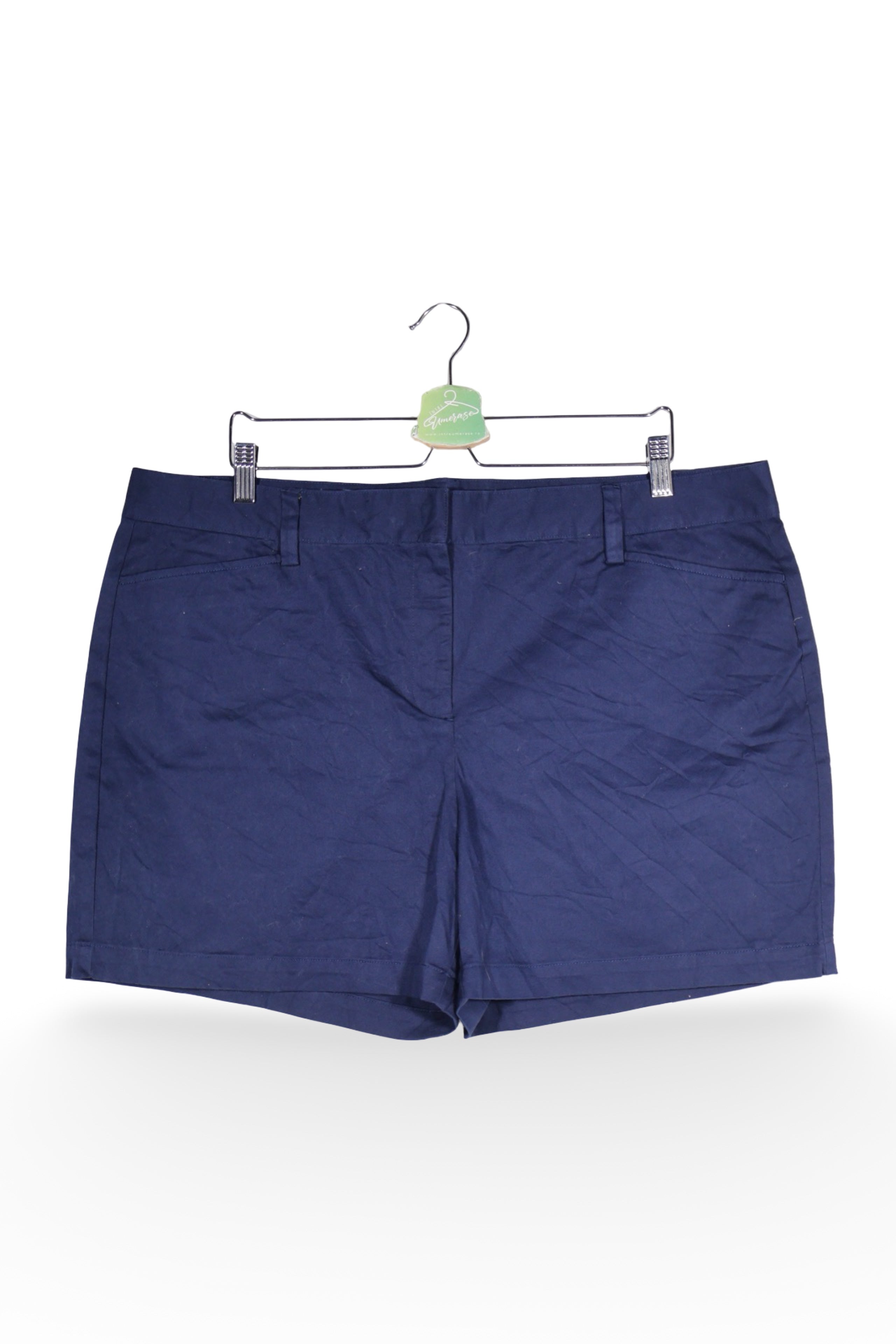 Pantaloni scurți - Lands' End bleumarin din bumbac cu croială simplă – XXL – Femei - fata