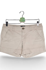 Pantaloni scurți - American Eagle bej din bumbac cu croială dreaptă – M – Femei - detaliu