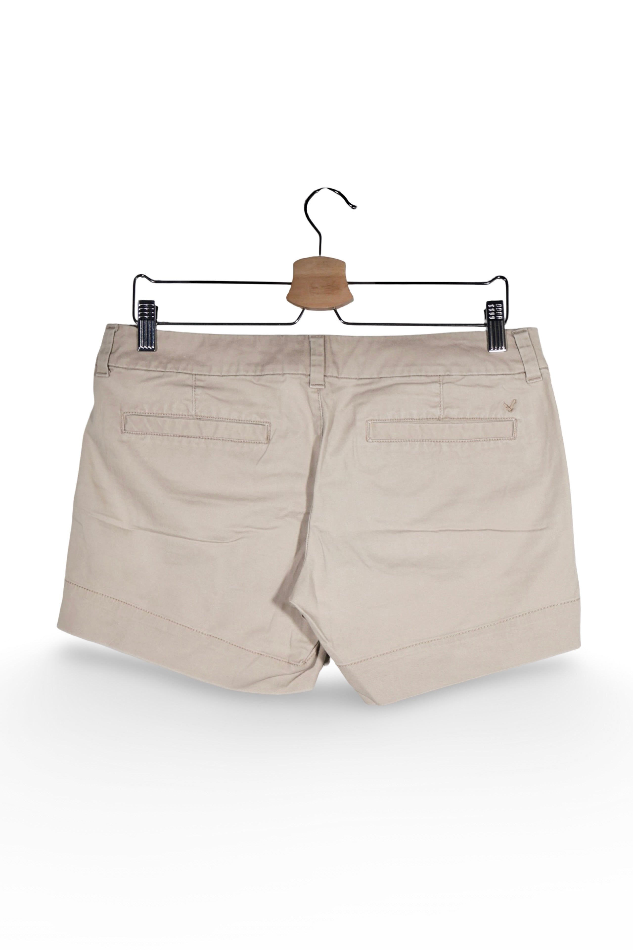 Pantaloni scurți - American Eagle bej din bumbac cu croială dreaptă – M – Femei - spate