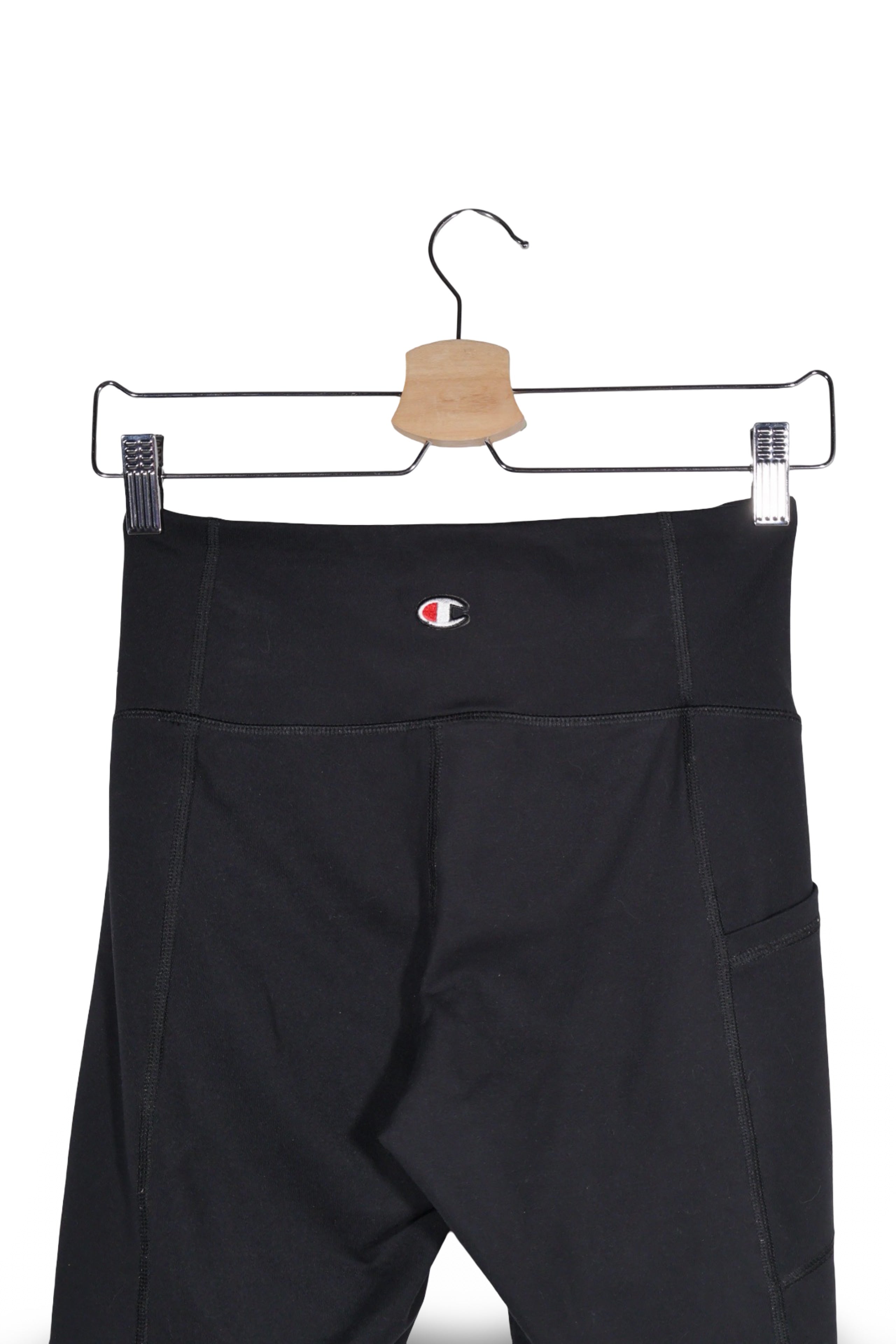Pantaloni scurți - Champion negri elastici cu talie inalta – S – Femei - spate