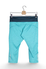 Pantaloni scurți - NIKE turcoaz cu talie bleumarin si imprimeu discret – M – Femei - spate