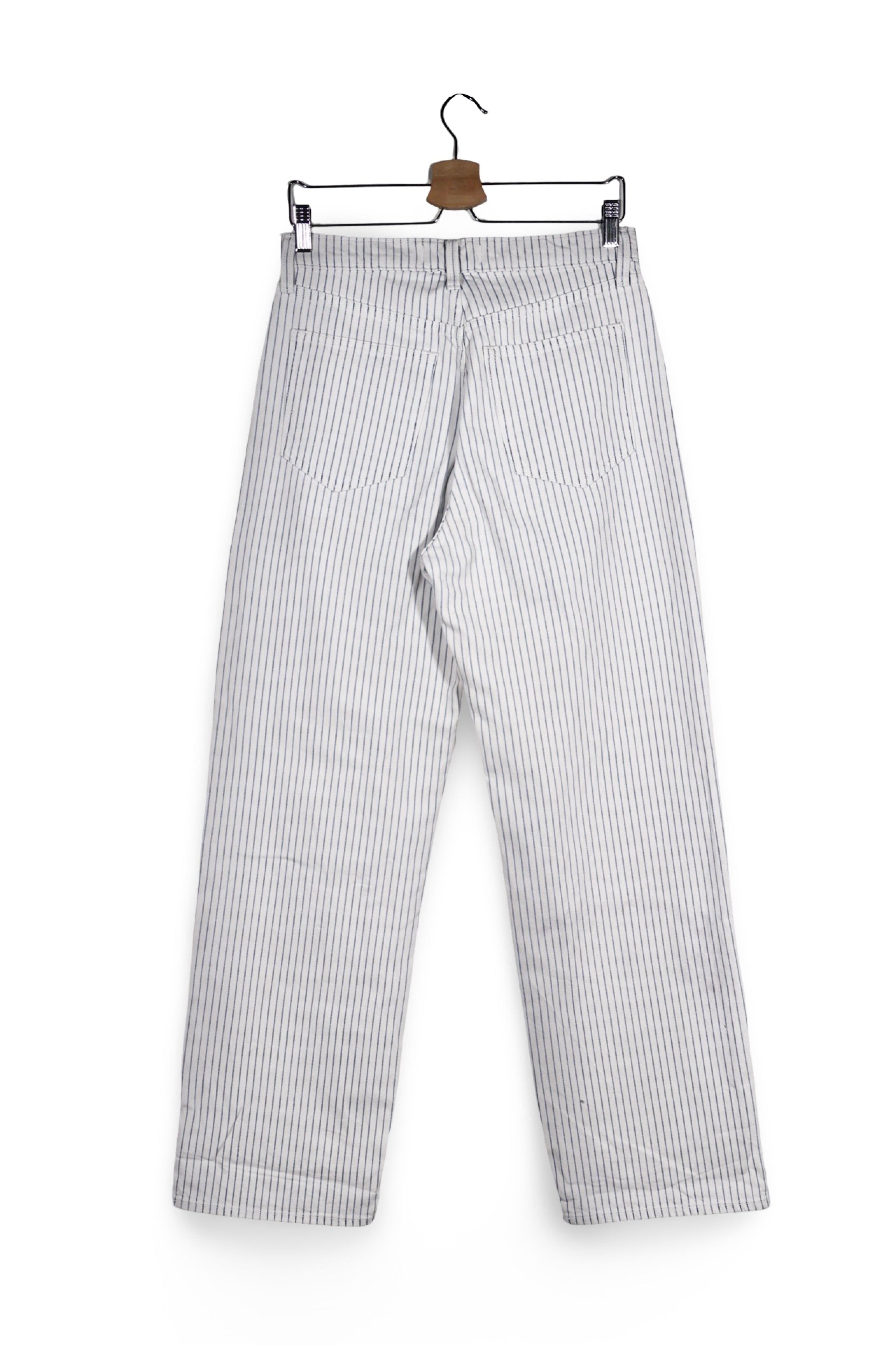 Blugi - Abercrombie&Fitch alb cu dungi albastre si croiala dreapta – W28 – Femei - spate