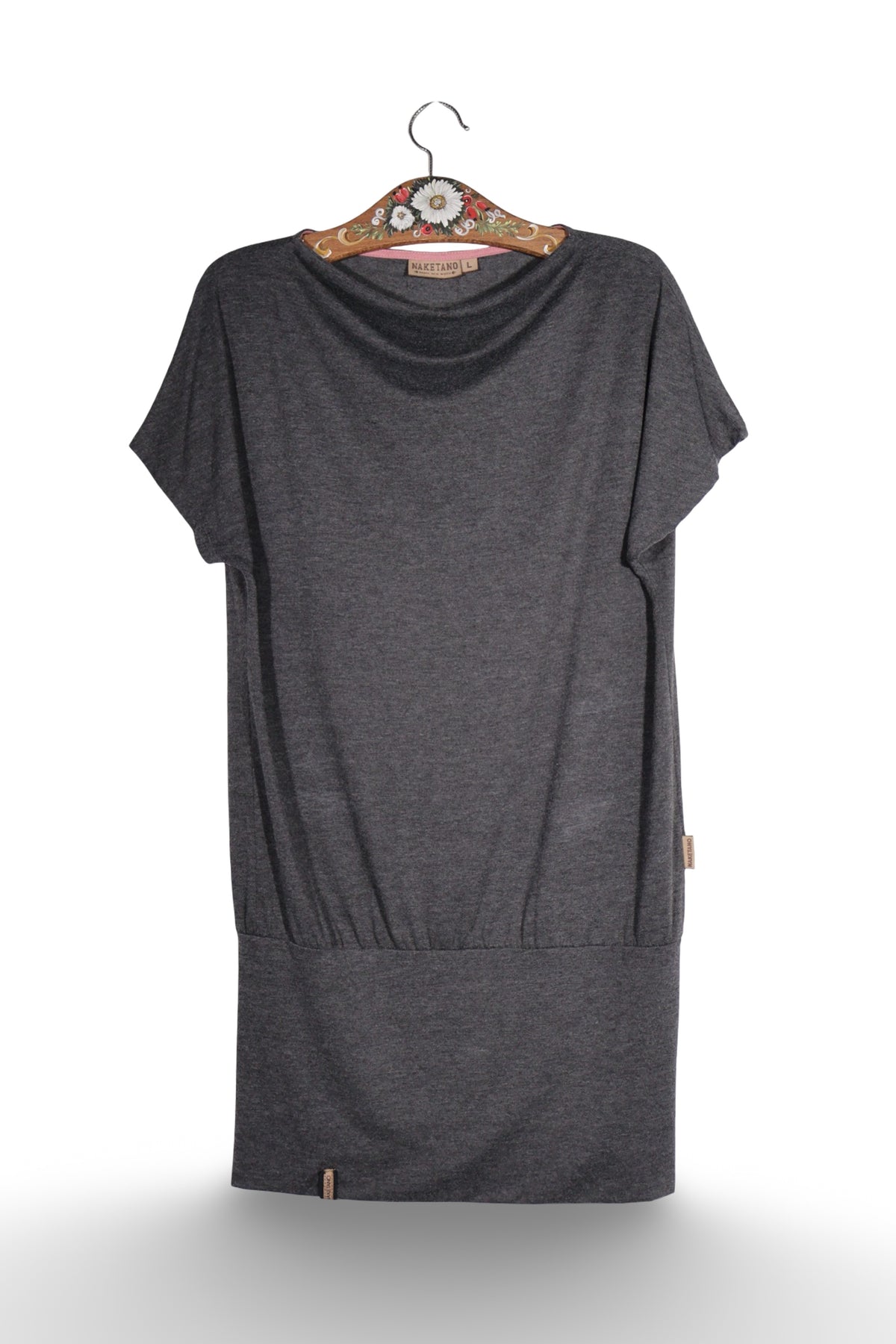 Rochie - Naketano gri inchis din jerseu cu croiala relaxata – L – Femei - fata