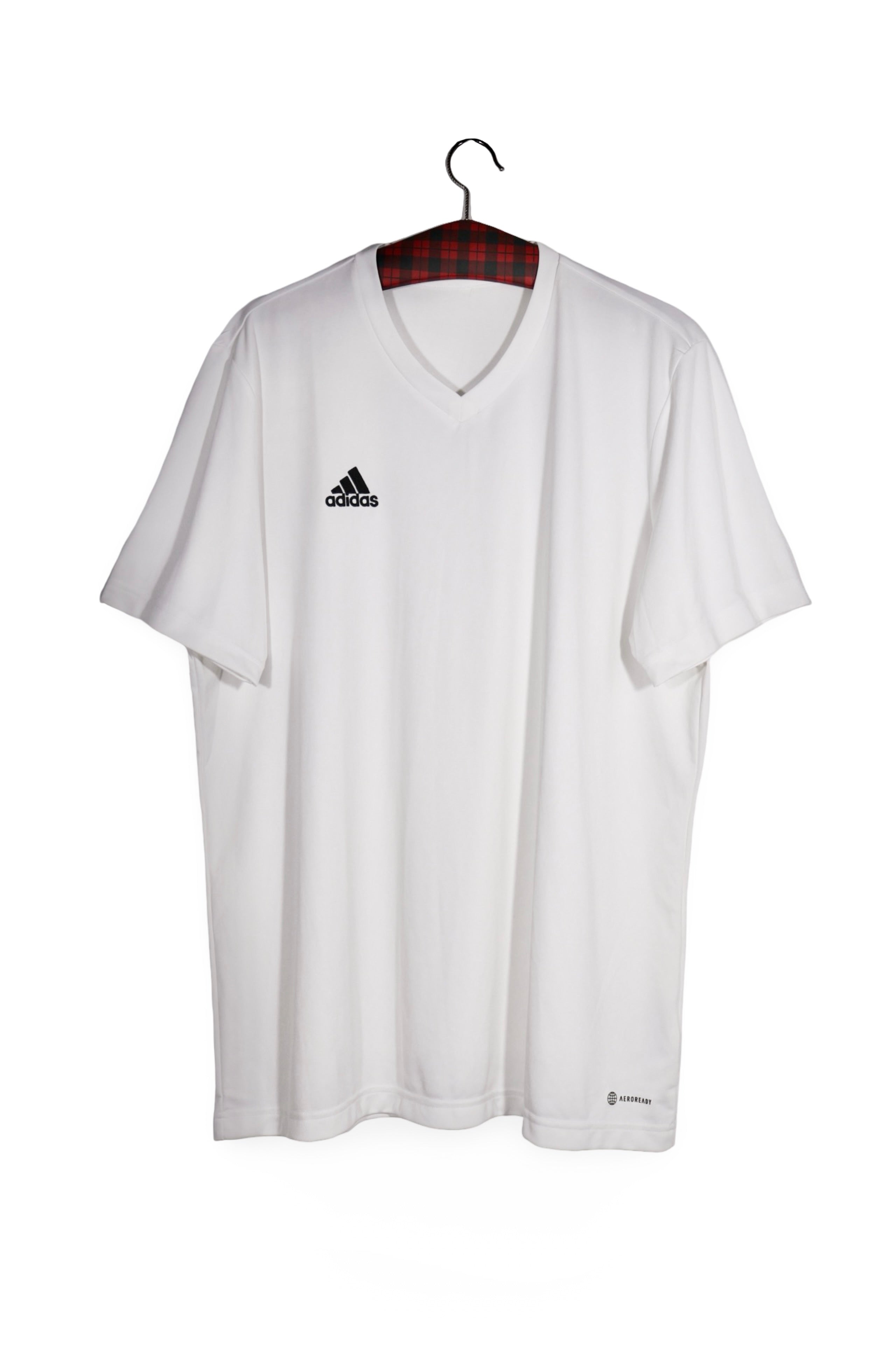 Tricou - Adidas alb din poliester cu croială lejeră – XL – Bărbați - fata