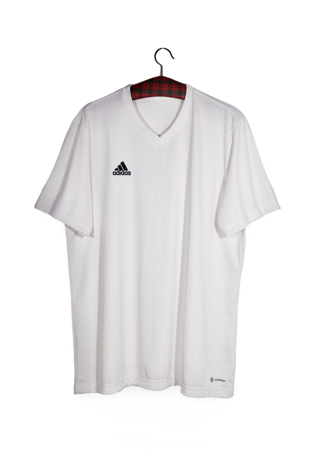 Tricou - Adidas alb din poliester cu croială lejeră – XL – Bărbați - fata