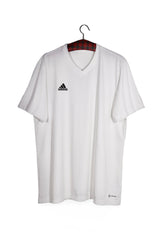 Tricou - Adidas alb din poliester cu croială lejeră – XL – Bărbați - fata