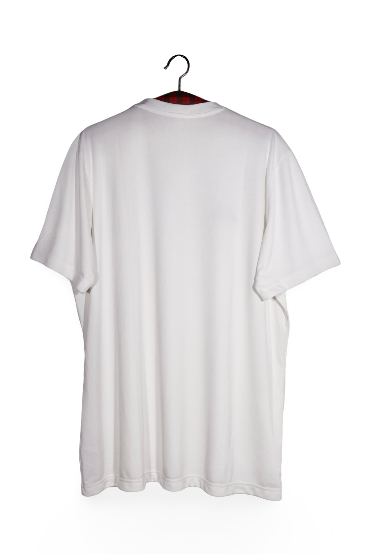 Tricou - Adidas alb din poliester cu croială lejeră – XL – Bărbați - spate