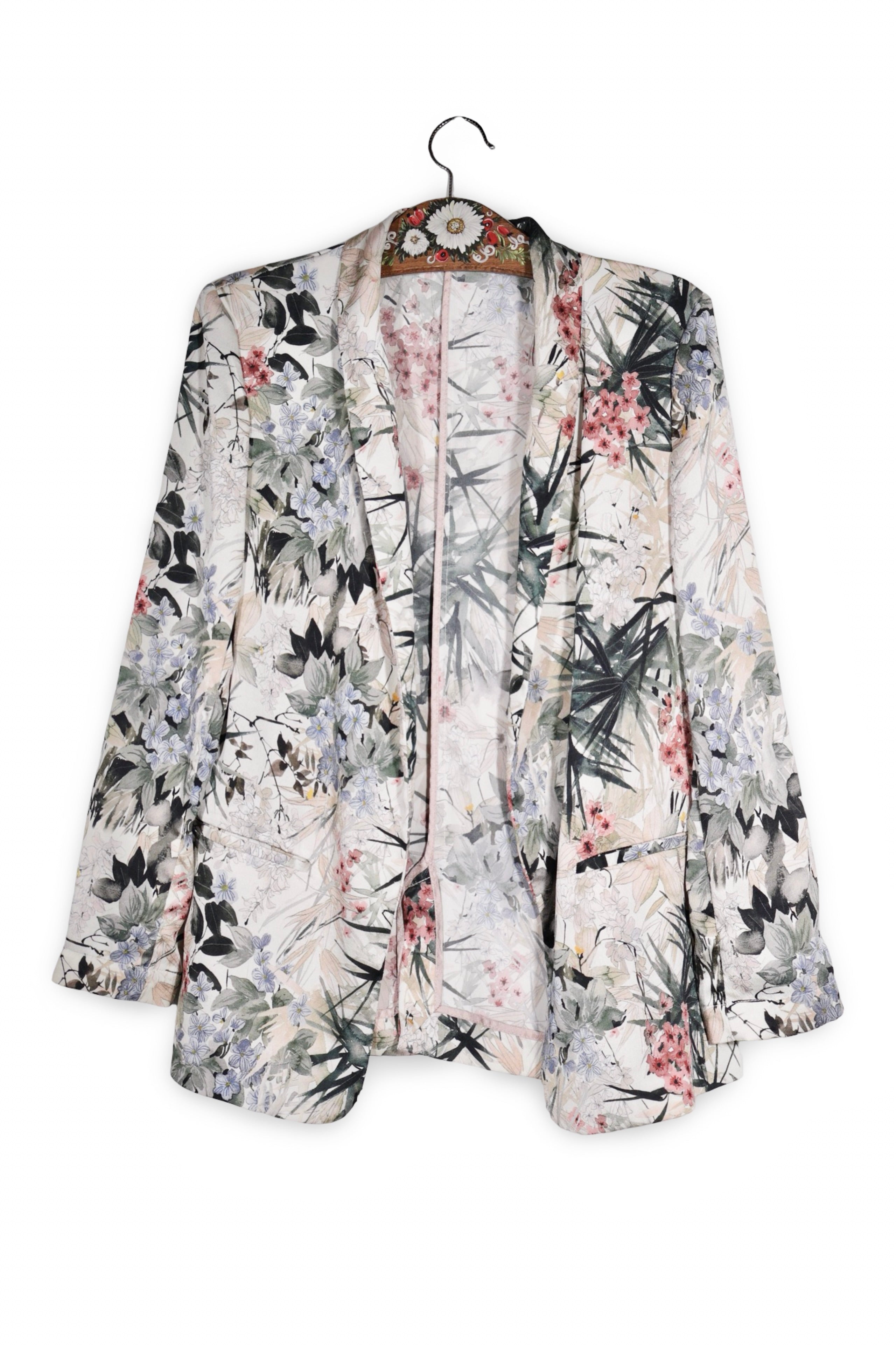 Sacou - ZARA floral multicolor cu croială lejeră – S – Femei - fata