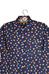 Cămașă - Eddie Bauer bleumarin cu imprimeu floral multicolor – S – Femei - detaliu