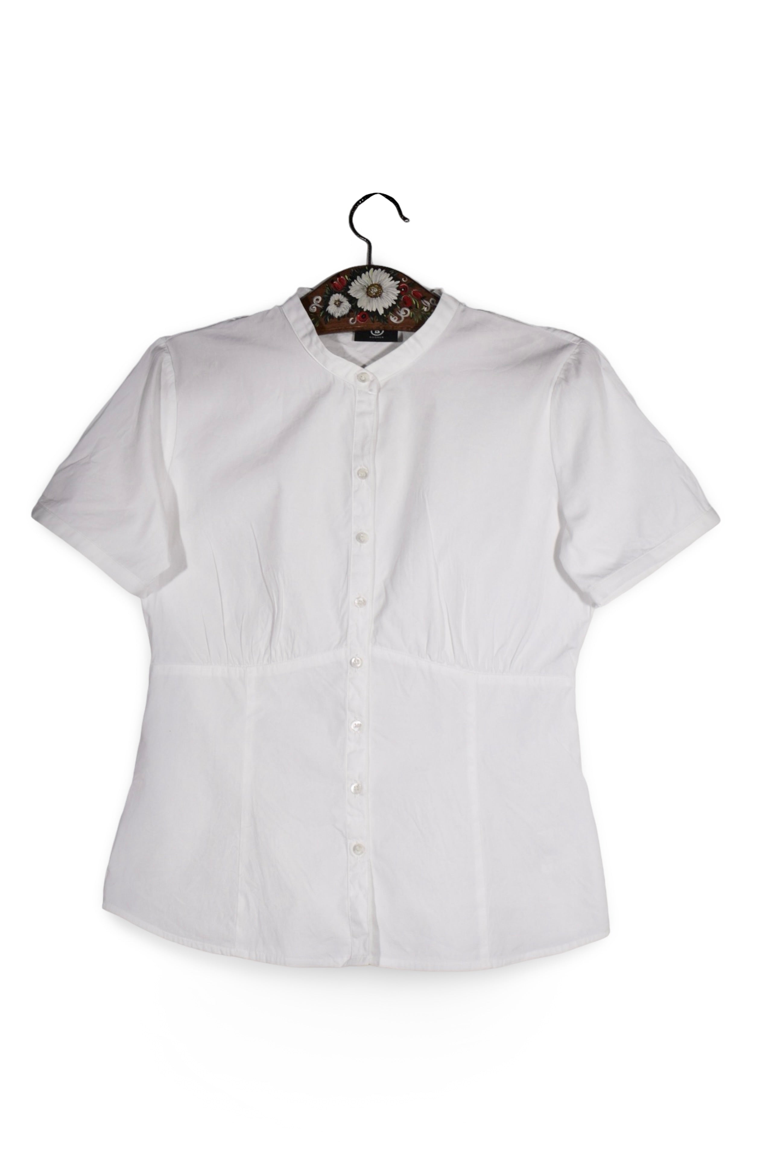 Cămașă - Bogner albă din bumbac cu guler mandarin – M – Femei - fata