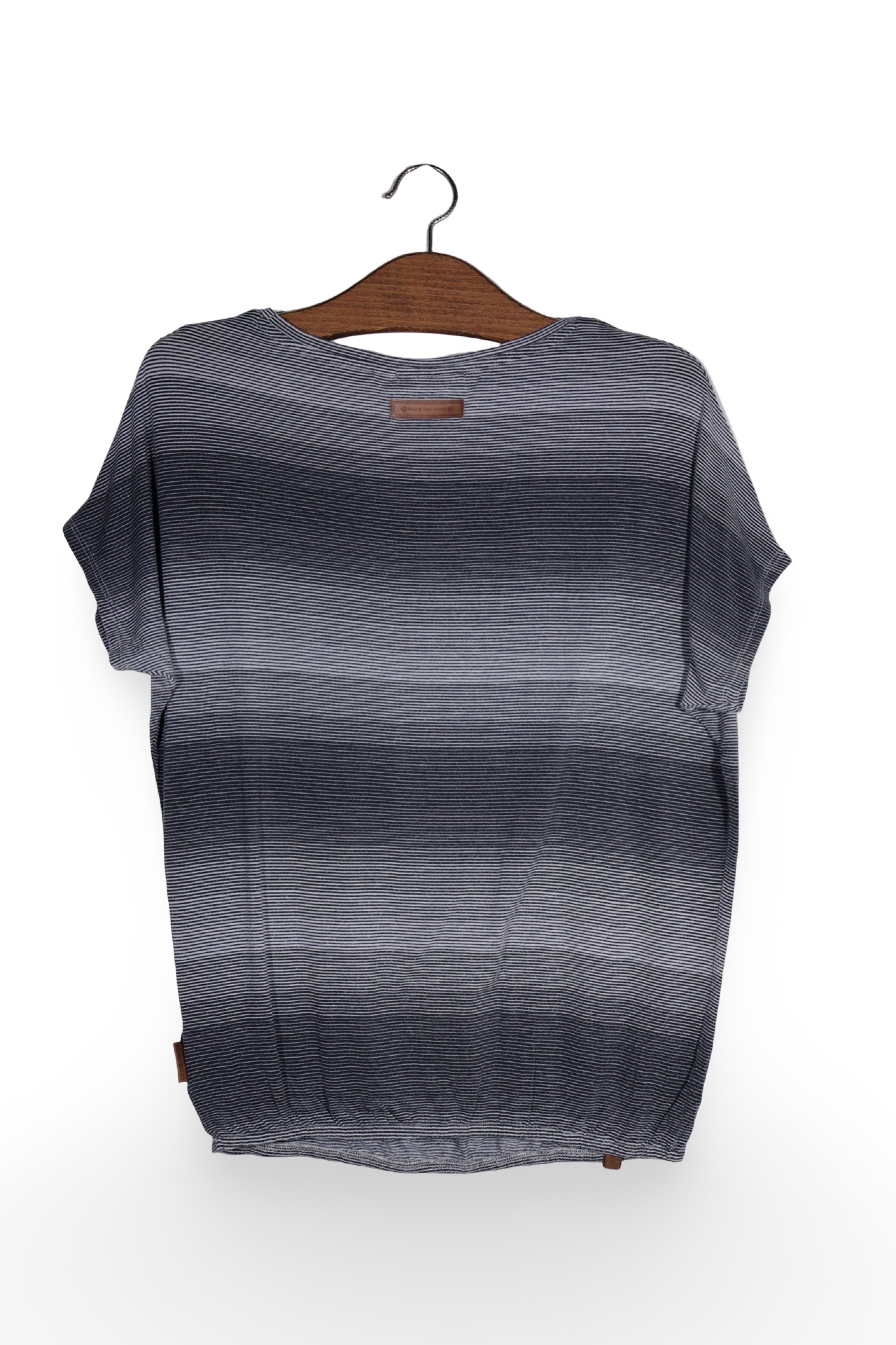 Tricou - Naketano bleumarin cu dungi fine si croiala lejera – S – Femei - spate
