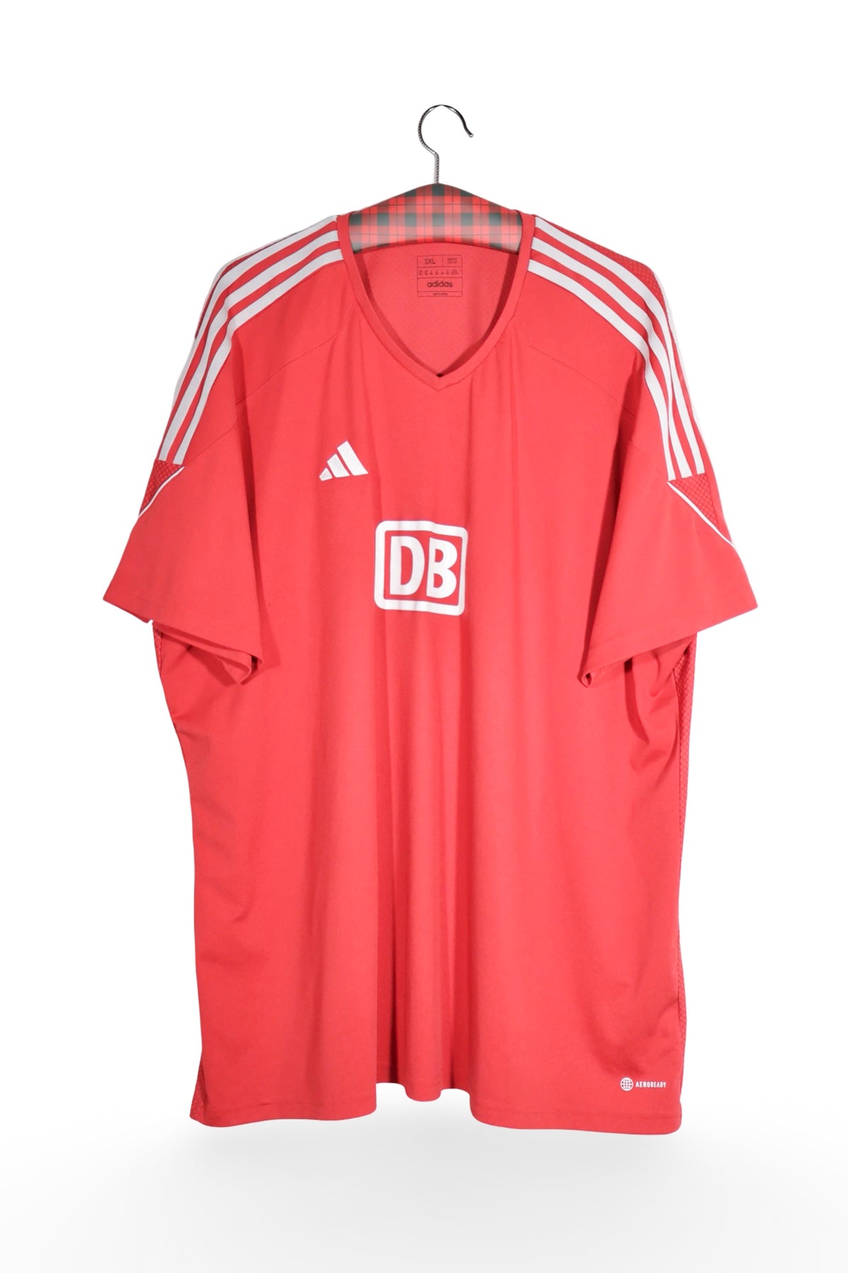 Tricou - Adidas roșu din poliester cu detalii grafice contrastante – 3XL – Bărbați - fata