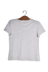 Tricou - Tommy Hilfiger gri deschis din bumbac cu croială simplă – XS – Femei - spate