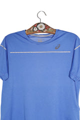 Tricou - ASICS albastru din poliester cu detalii reflective – L – Femei - detaliu