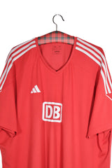 Tricou - Adidas roșu din poliester cu detalii grafice contrastante – 3XL – Bărbați - detaliu
