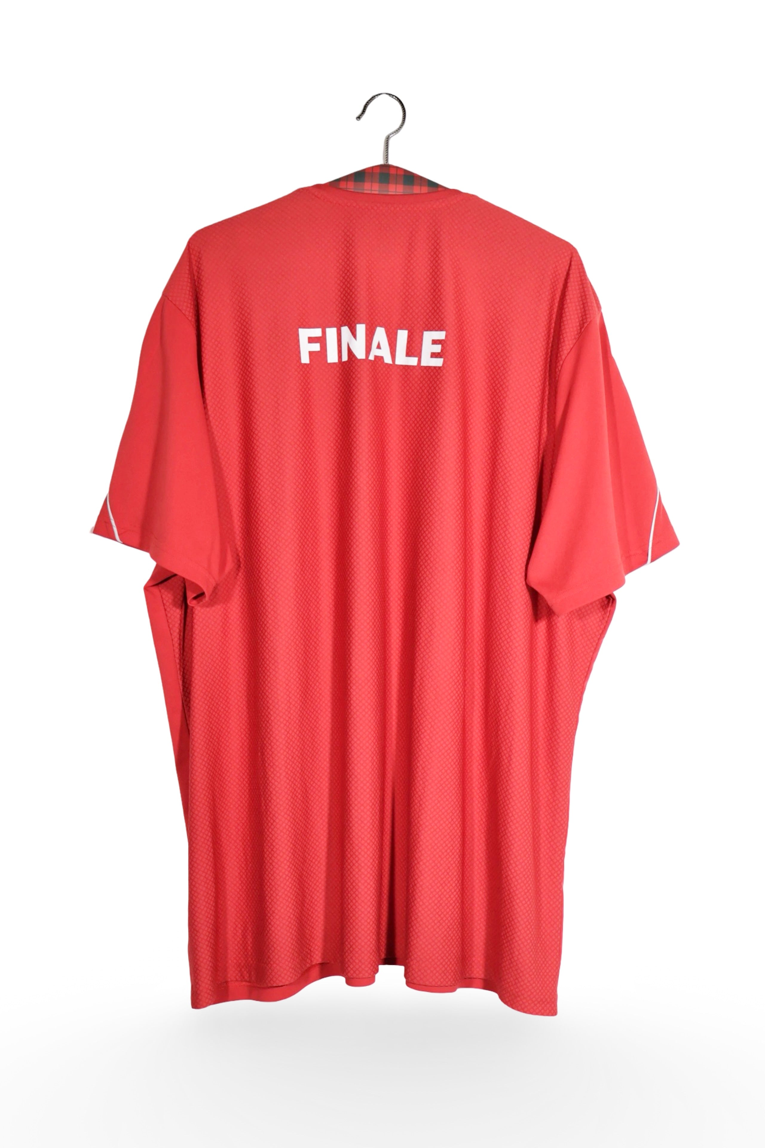 Tricou - Adidas roșu din poliester cu detalii grafice contrastante – 3XL – Bărbați - spate