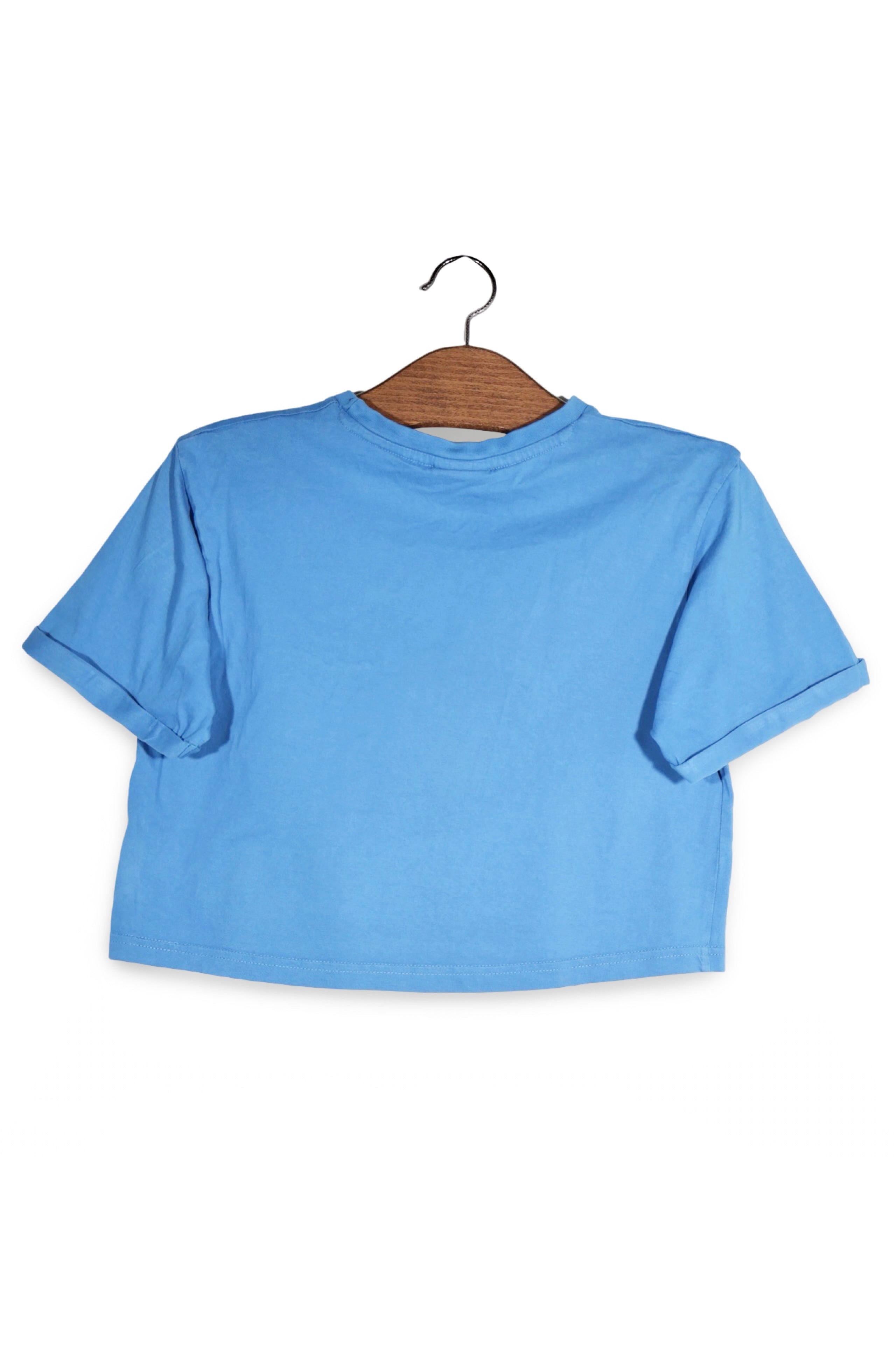 Tricou - Ellesse albastru cu logo frontal supradimensionat – S – Femei - spate