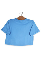 Tricou - Ellesse albastru cu logo frontal supradimensionat – S – Femei - spate
