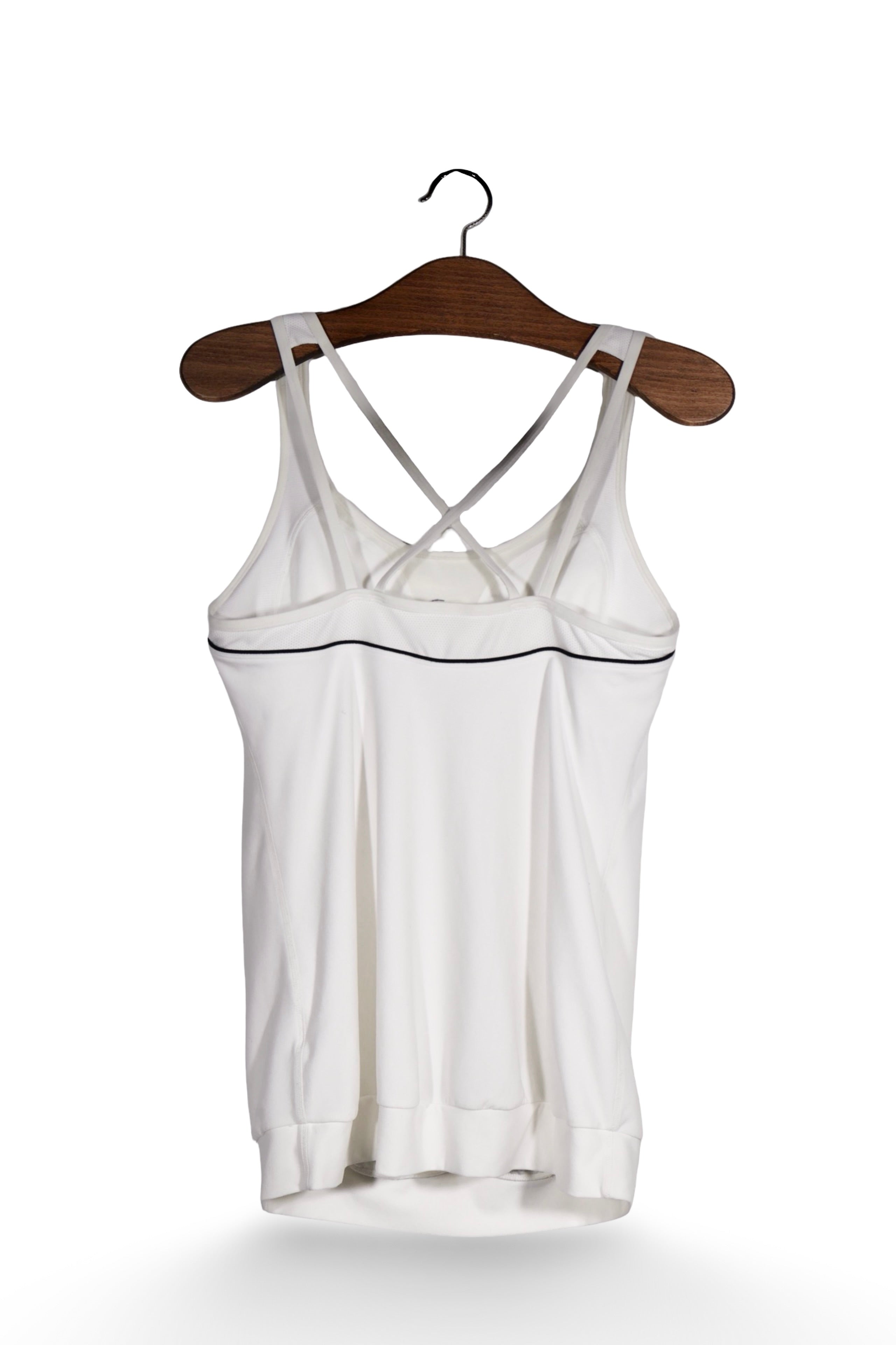Top - NIKE alb cu spate incrucisat si croiala sport – M – Femei - spate