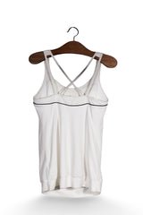 Top - NIKE alb cu spate incrucisat si croiala sport – M – Femei - spate