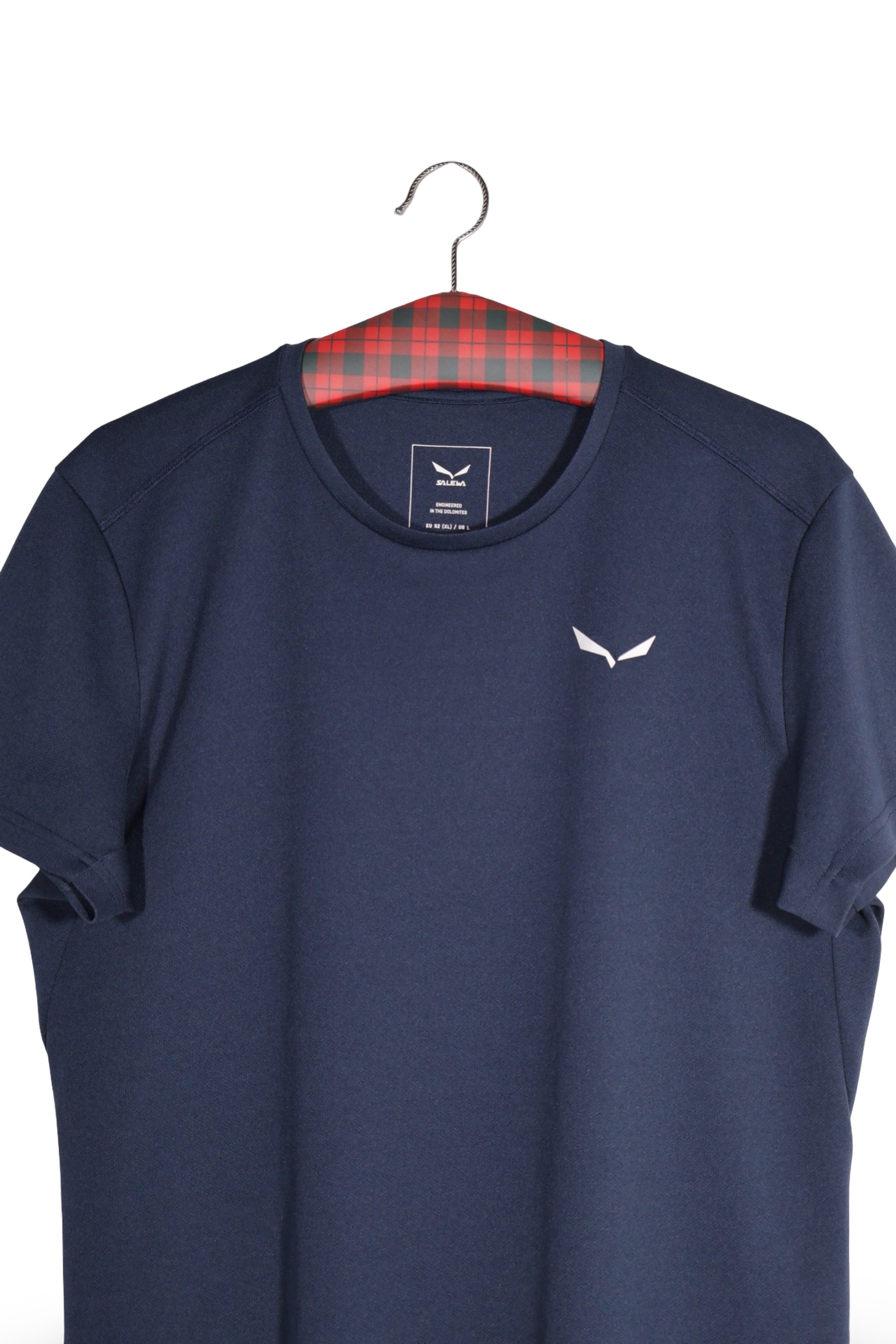 Tricou - SALEWA bleumarin din material tehnic cu croială sport – L – Bărbați - detaliu
