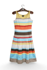 Rochie - DANIEL HECHTER cu dungi orizontale multicolore – S – Femei - fata