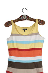 Rochie - DANIEL HECHTER cu dungi orizontale multicolore – S – Femei - detaliu